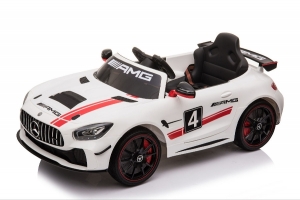 Mercedes AMG GT4 Kinderauto mit Fernsteuerung von links-oben